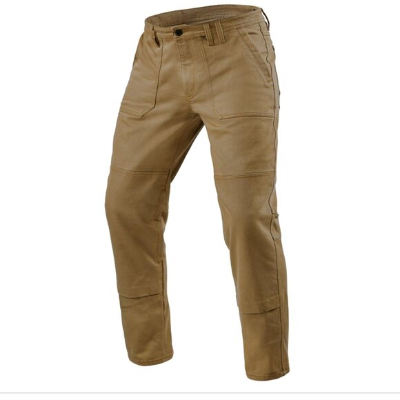NWT REV'IT! Davis Tapered Fit Jeans Motorcycle Dark Camel W34 L32 - Picture 1 of 9